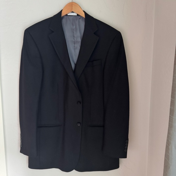 Geoffrey Beene Jacket Men's‎ Black Wool Two Button Blazer Size 42L - Picture 15 of 15